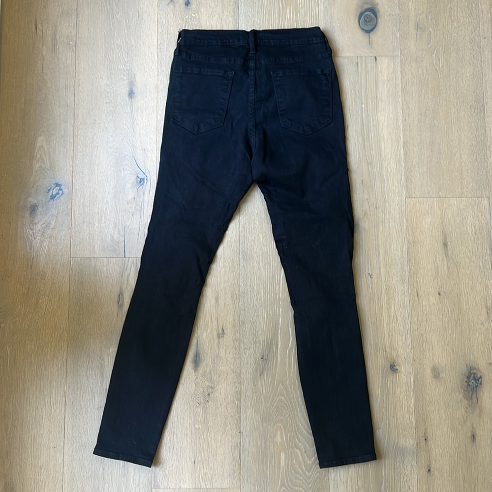 FRAME Le Skinny de Jeanne Ripped Jeans - Film Noir Size 29 - Picture 3 of 7